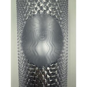 2019 Starbucks Studded Platinum Silver‎ Bling Cold Cup Tumbler 24oz Venti